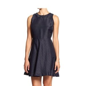 Sheer stripe true navy mini dress - like new